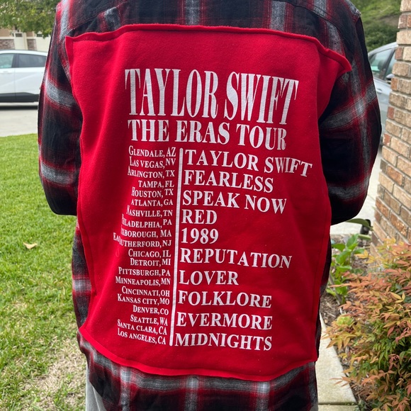 Upcycled Other - Taylor Swift Eras Tour Upcycled Flannel Shirt unisex Size Medium M